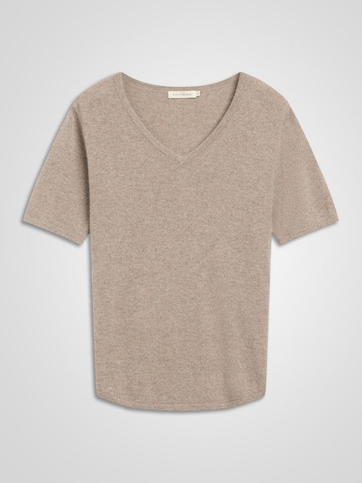 T-shirt i kashmir "Iben" - toast