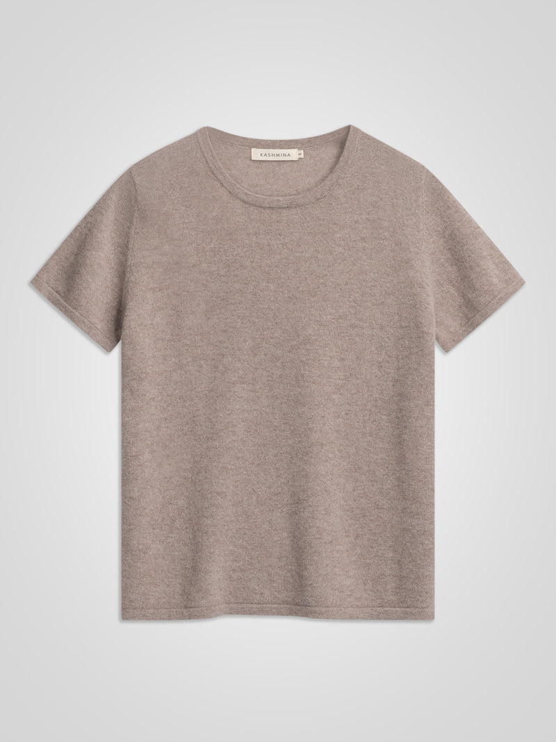Kashmirgenser "Fresh" T-shirt i 100% kashmirull fra Kashmina. 