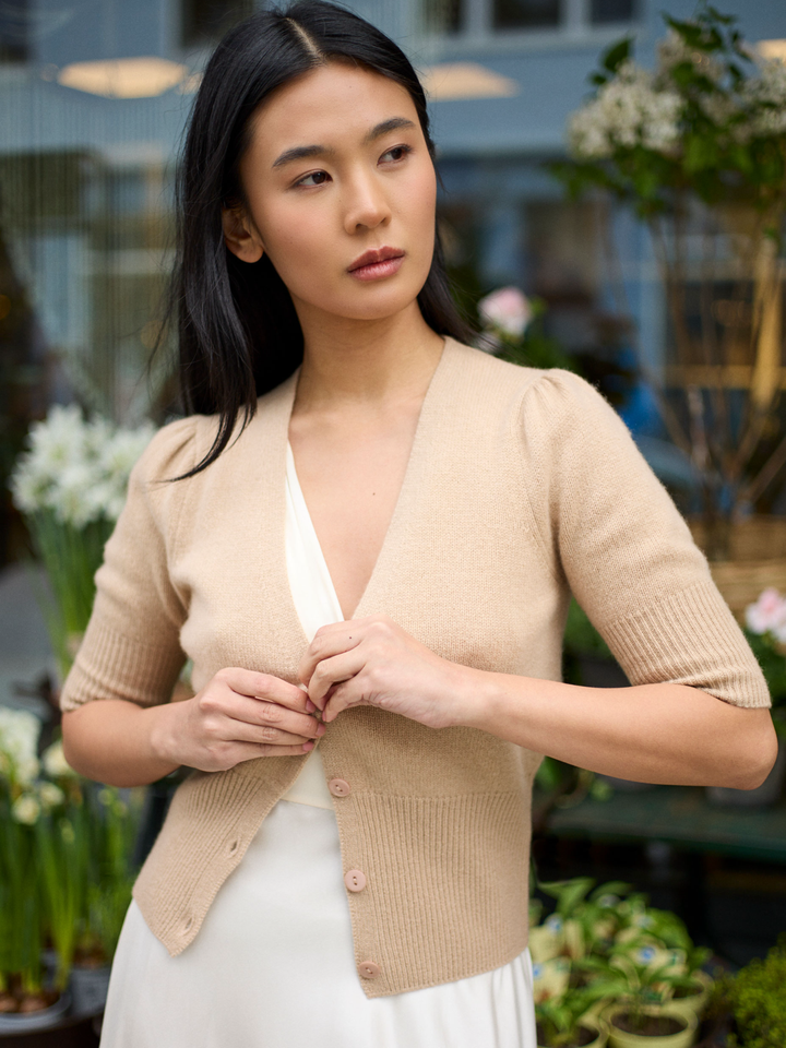 Kashmircardigan "Grace" - sand