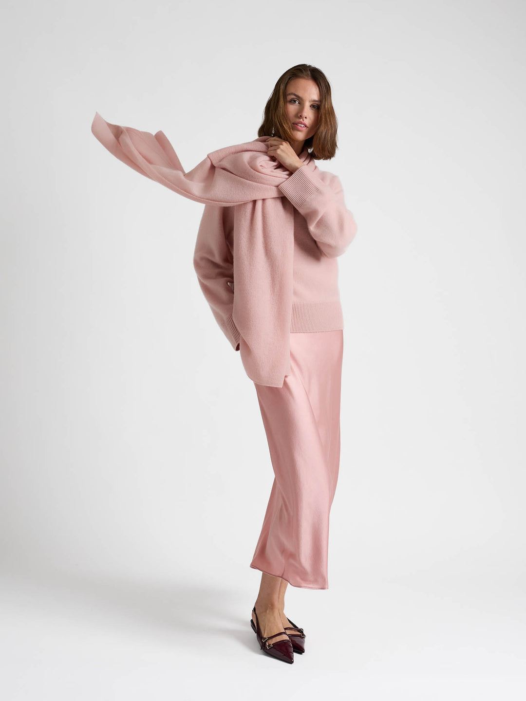 Florlett kashmirskjerf "Flow" - rose glow
