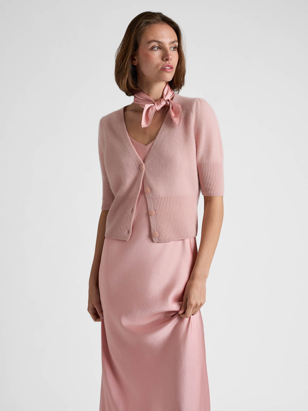 Silkeskjerf "Anemone" - Dusty rose