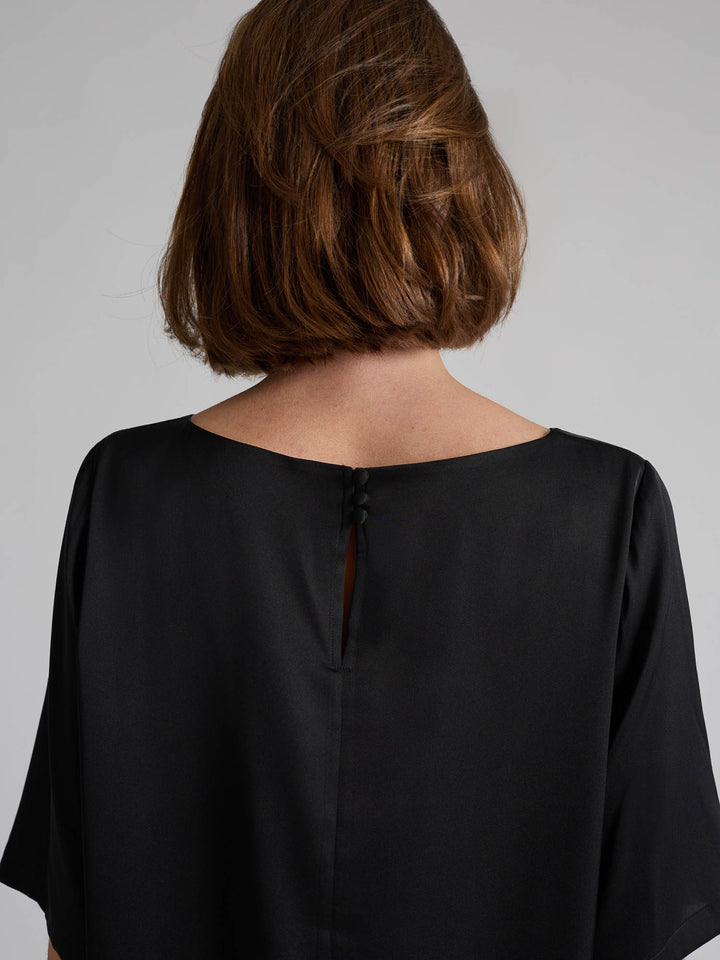 Silkebluse "Viola" - Sort