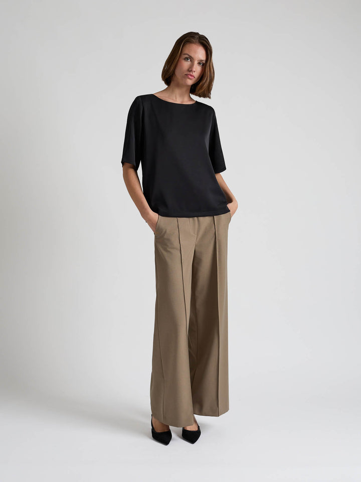 Silkebluse "Viola" - Sort