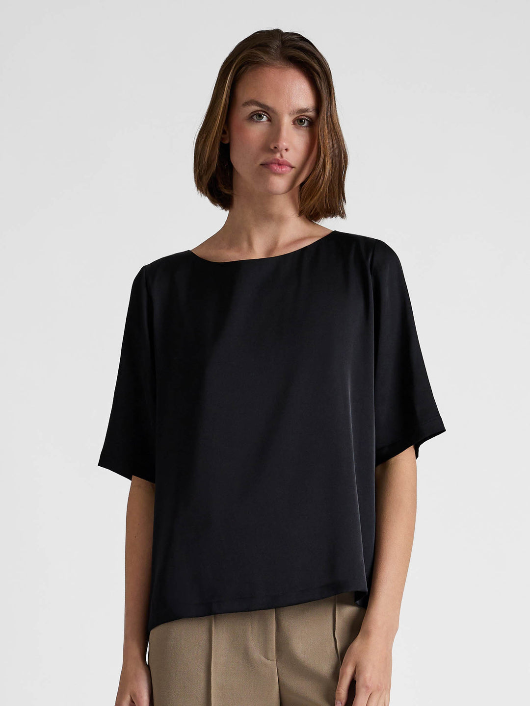 Silkebluse "Viola" - Sort