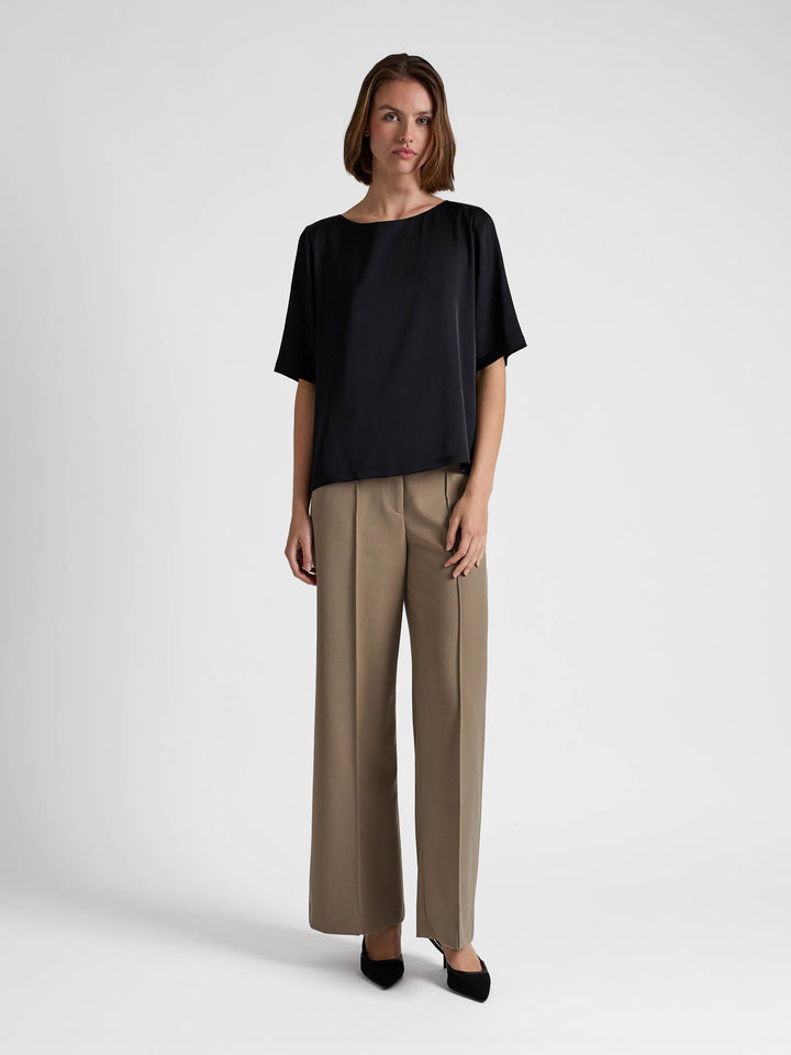 Silkebluse "Viola" - Sort
