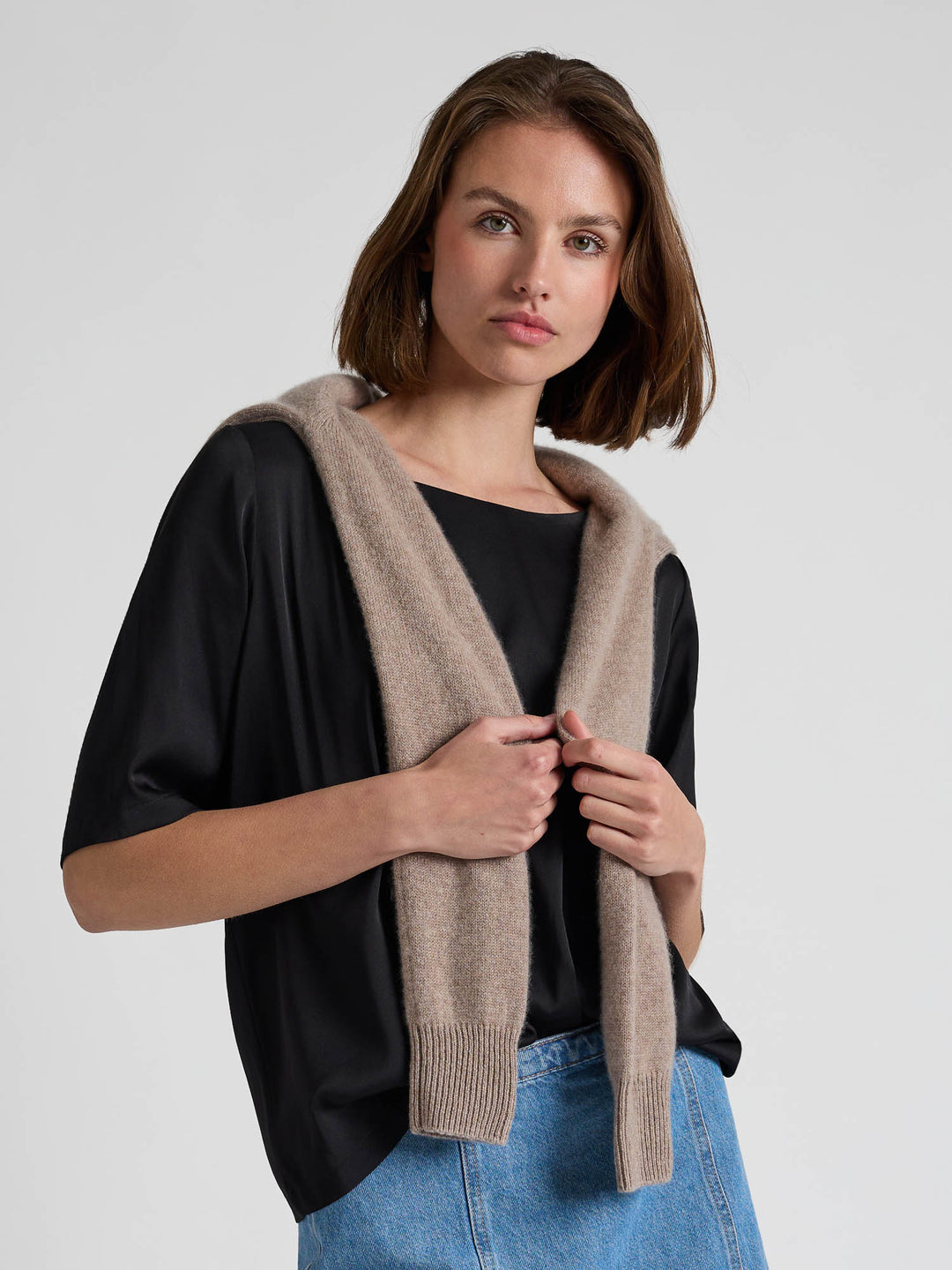 Silkebluse "Viola" - Sort