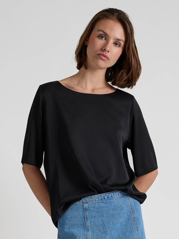 Silkebluse "Viola" - Sort
