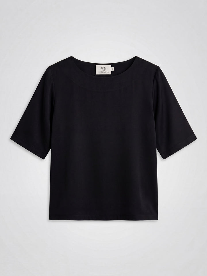 Silkebluse "Viola" - Sort