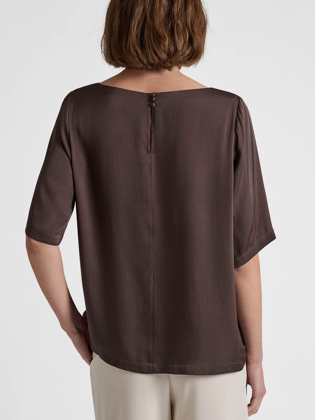 Silkebluse "Viola" - Chocolate
