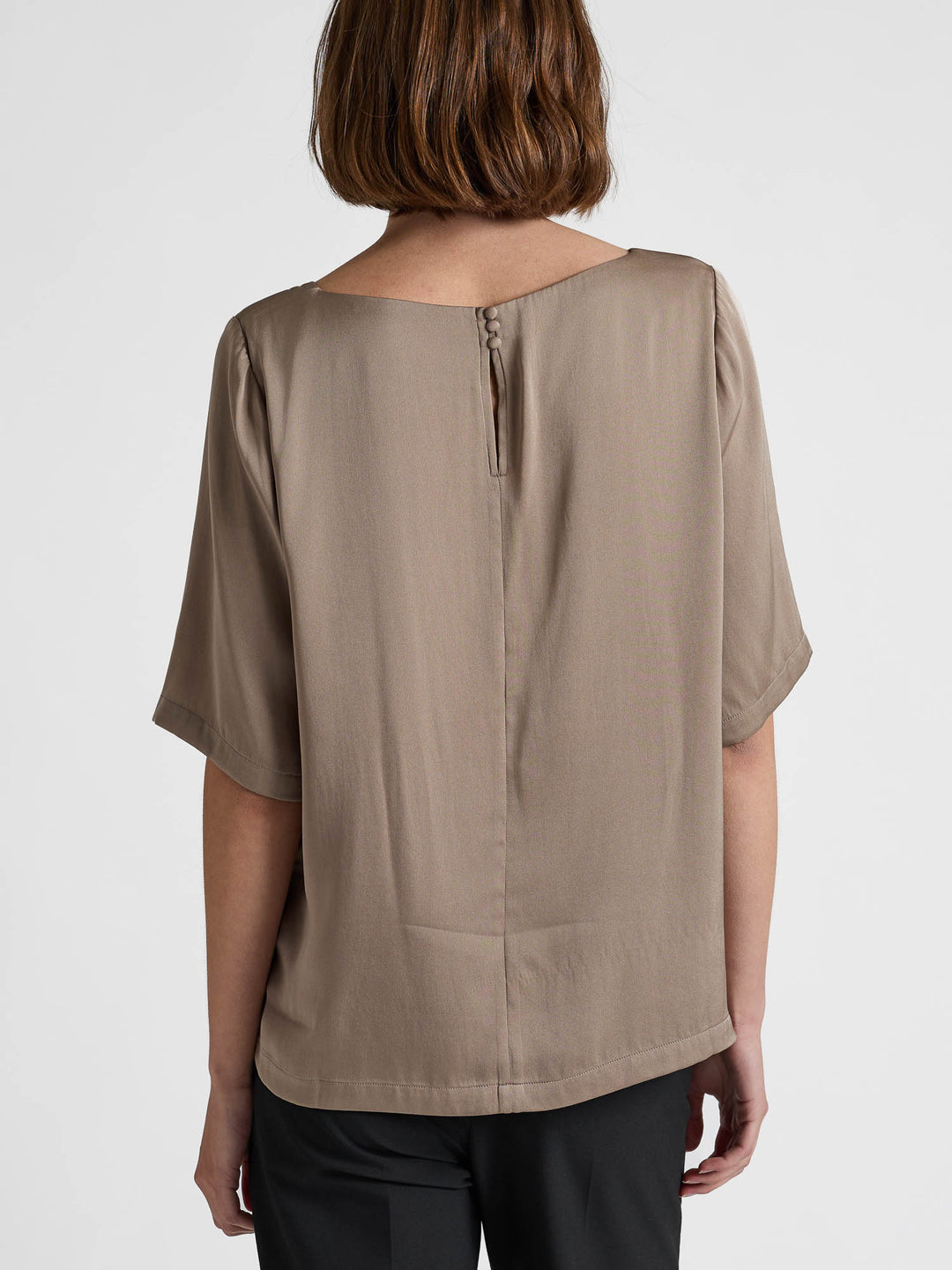 Silkebluse "Viola" - Taupe