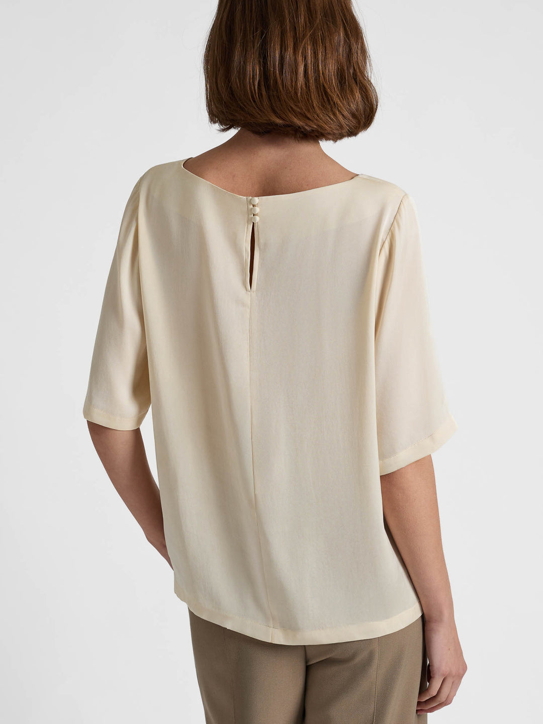 Silkebluse "Viola" - Vanilla