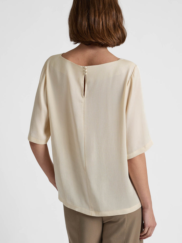 Silkebluse "Viola" - Vanilla