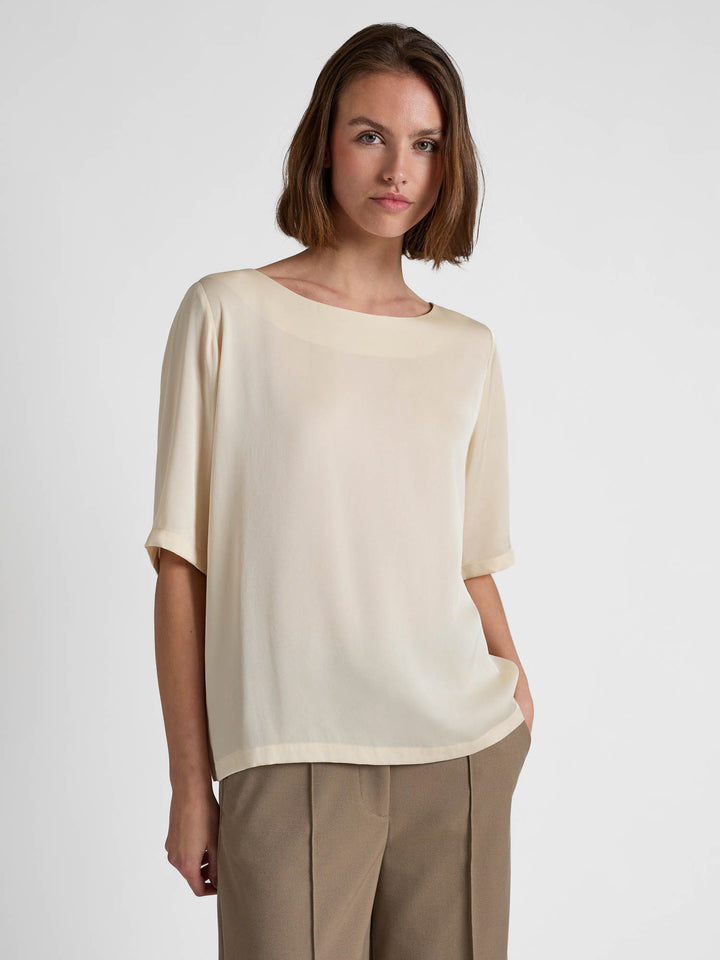 Silkebluse "Viola" - Vanilla
