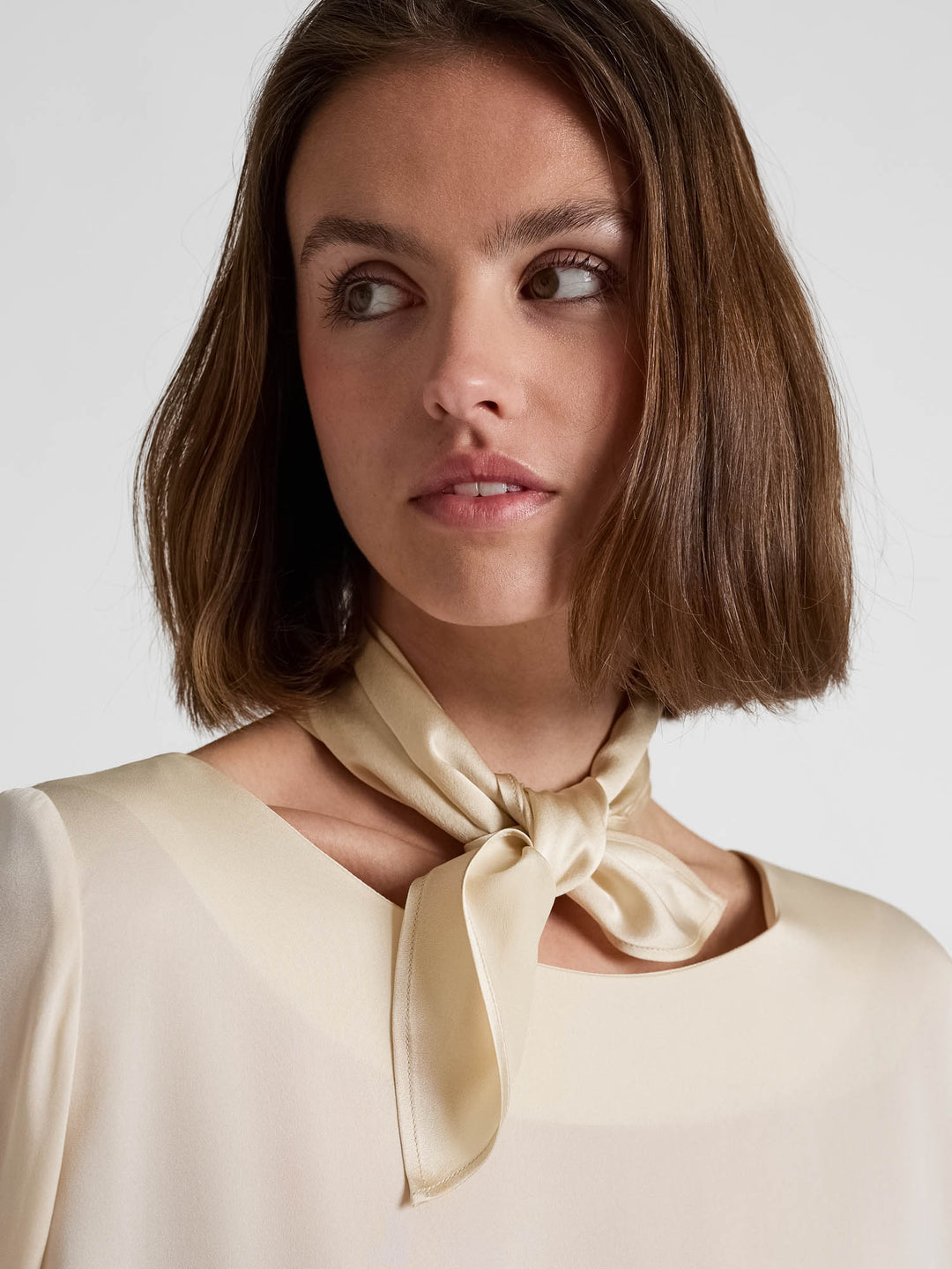 Silkebluse "Viola" - Vanilla