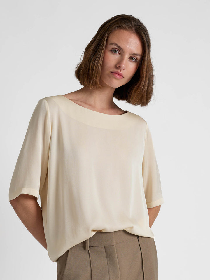 Silkebluse "Viola" - Vanilla