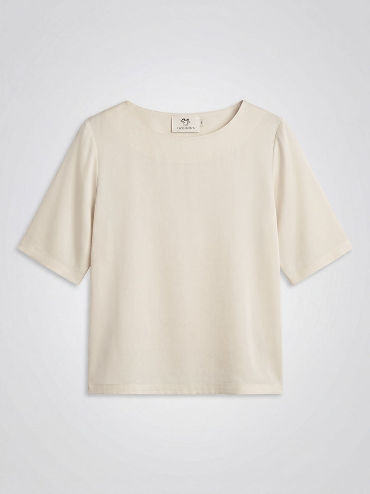 Silkebluse "Viola" - Vanilla