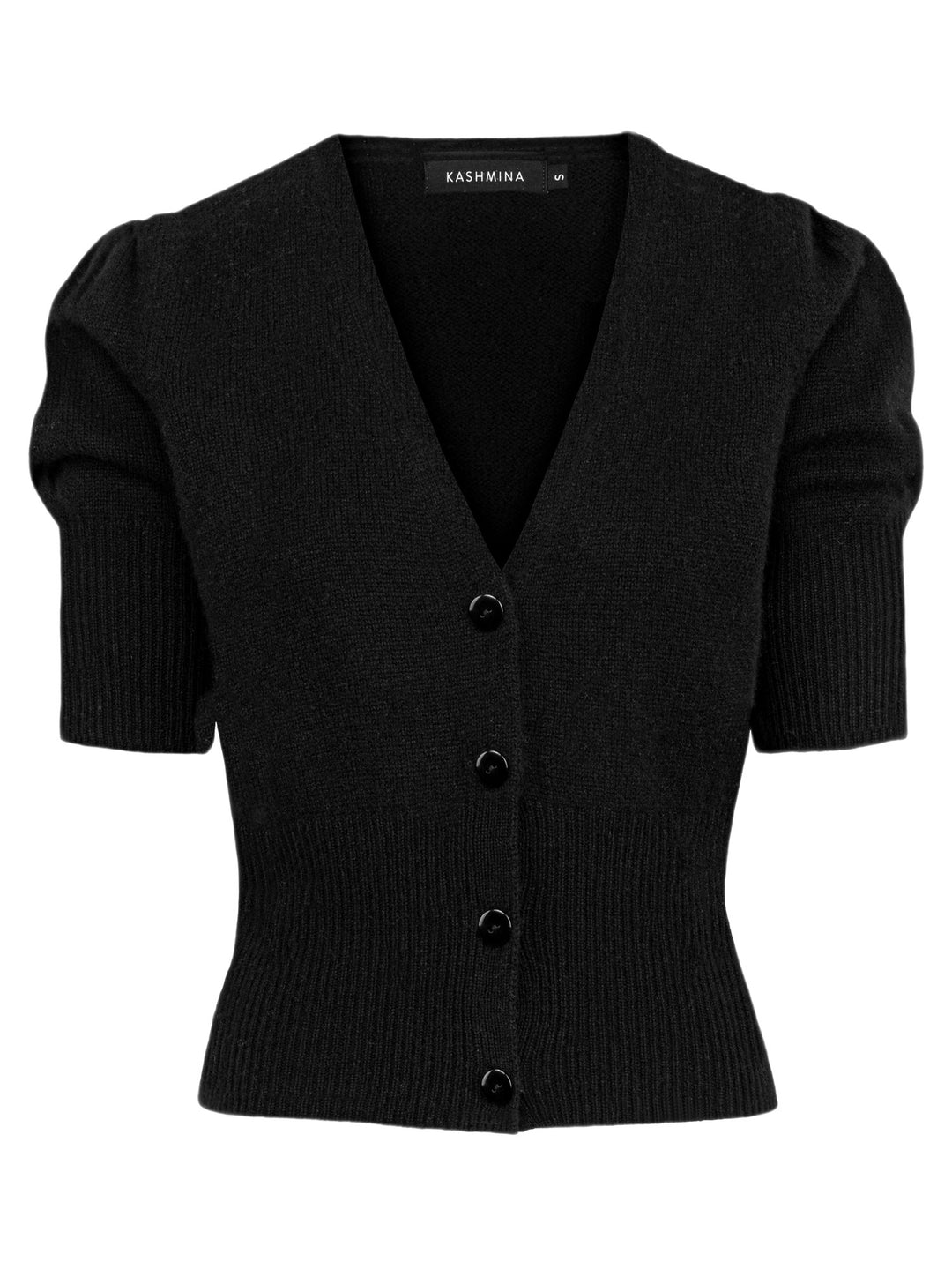 Kortermet kashmircardigan Grace i 100% kashmirull. Norsk design fra Kashmina. Farge: sort