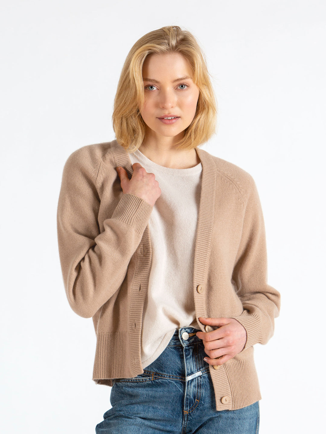 Kashmircardigan "Eir" - sand