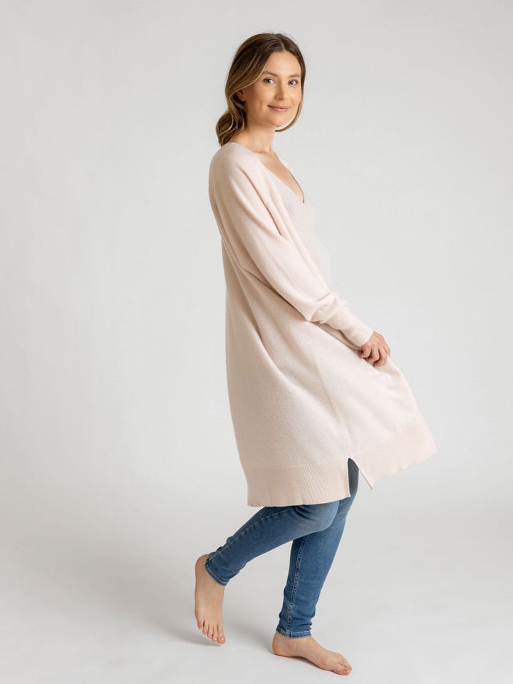 Kashmircardigan "flow knee" i 100% kashmir fra Kashmina
