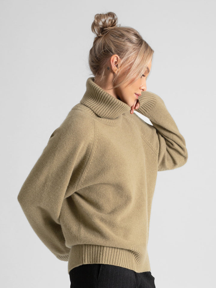 Kashmirgenser "milano" 100% ren kashmir, Norsk design fra Kashmina. Farge Olive