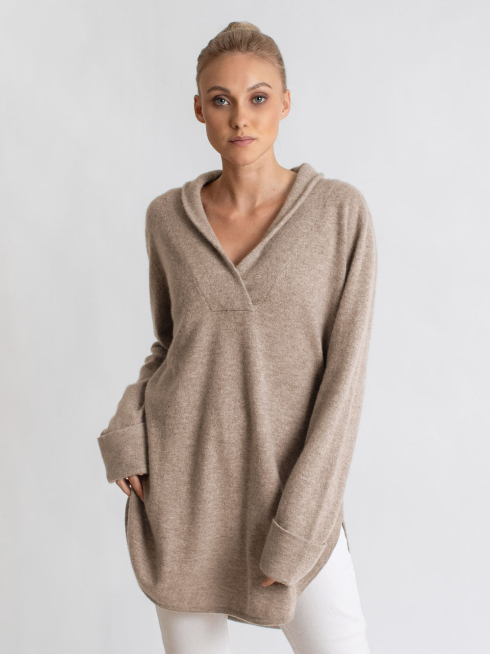 Kashmirgenser "Big shirt" i 100% ren kashmir fra Kashmina