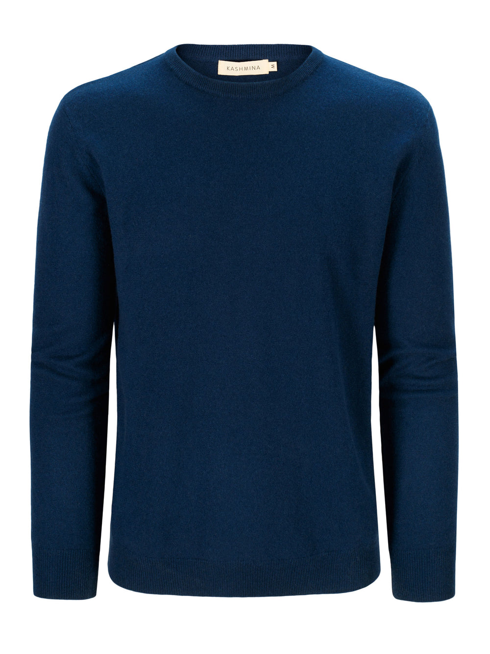 kashmirgenser herre "round neck", mountain blue, 100% kashmir fra Kashmina 