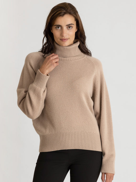 kashmirgenser milano i 100% kashmir fra Kashmina, sand, ullgenser, høy hals
