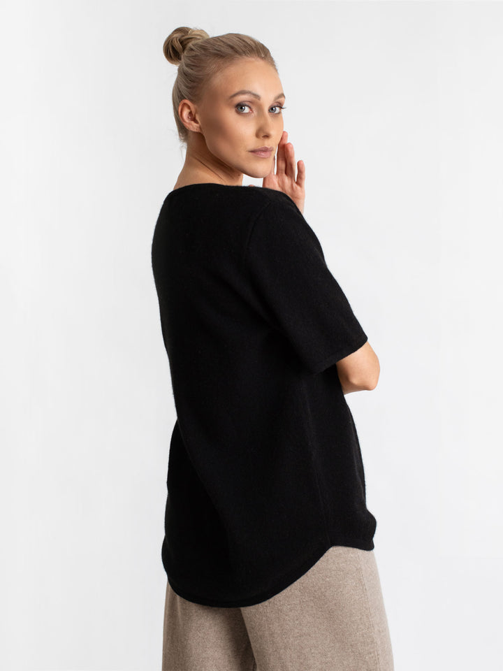 T-skjorte i 100% kashmir. "Iben", norsk design, kortermet kashmirgenser
