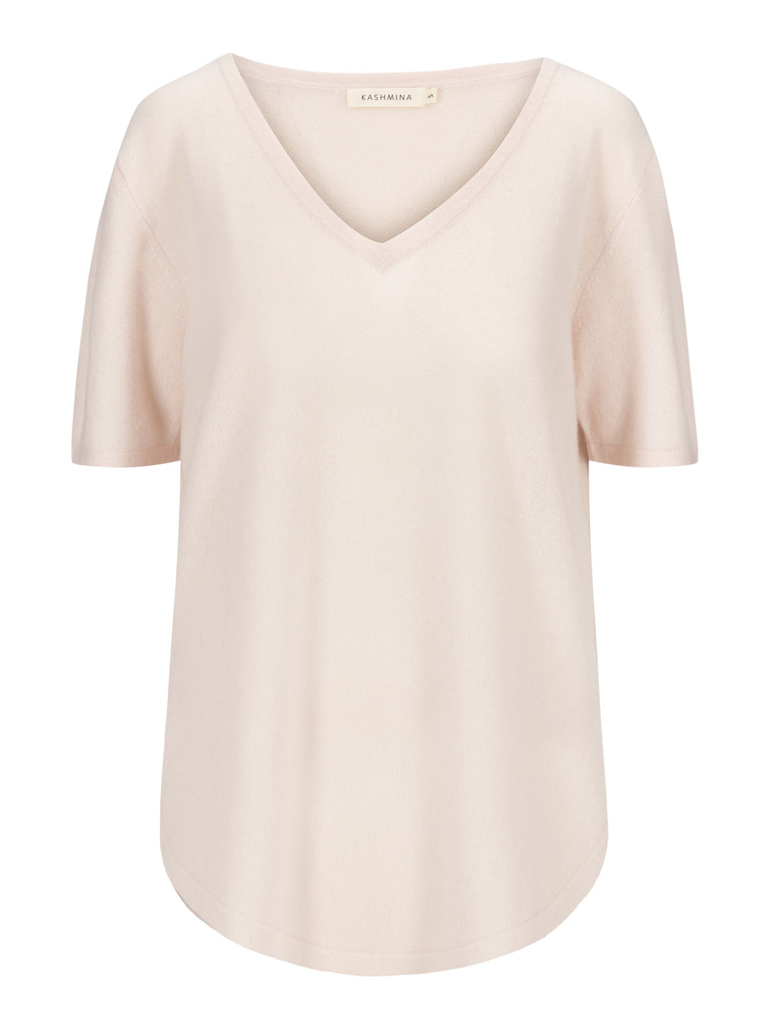 Kashmir T-shirt "Iben" i 100% kashmir fra Kashmina. Rosé
