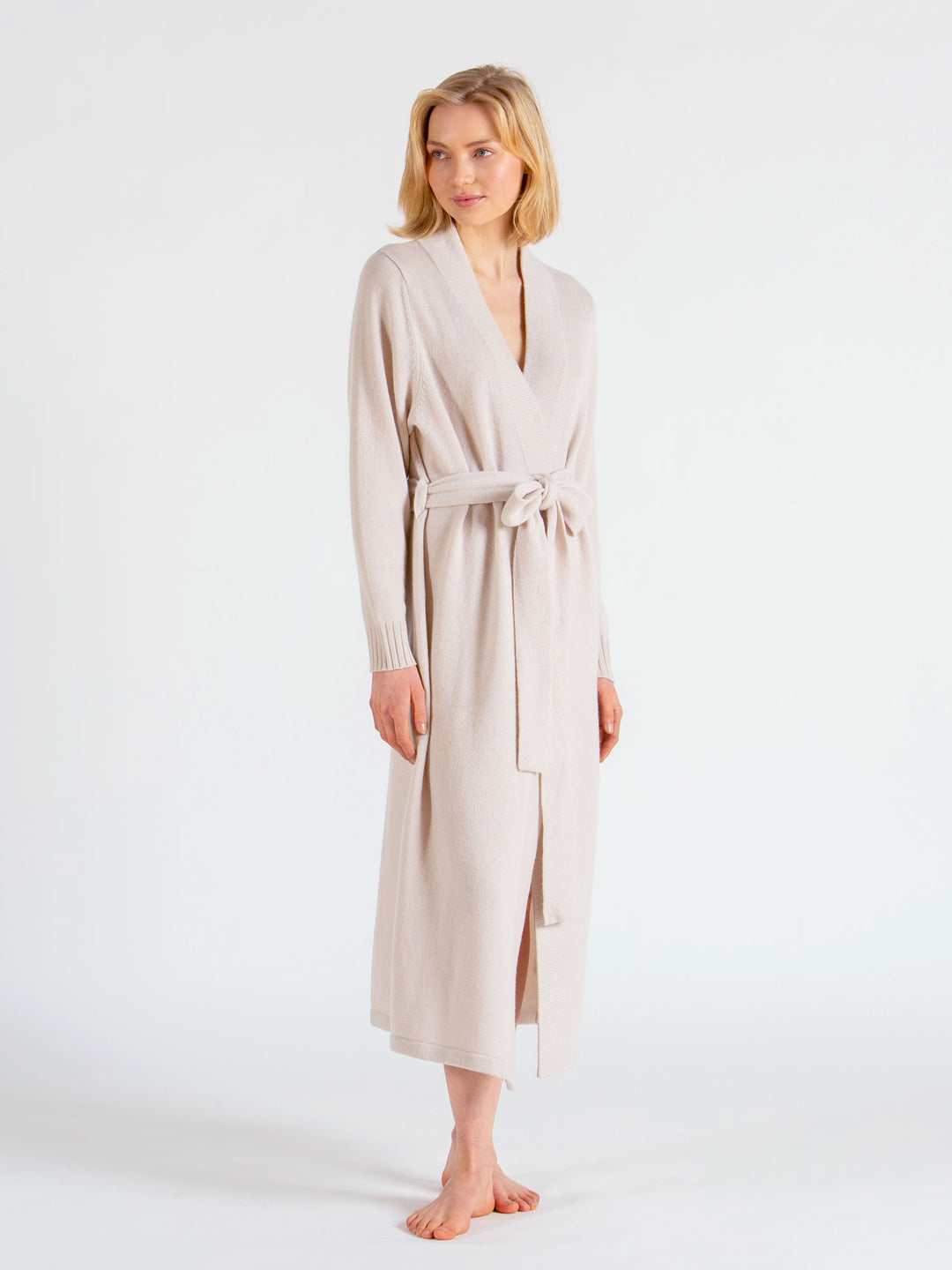 morgenkåpe i 100% kashmir fra Kashmina, comfort robe perlemor