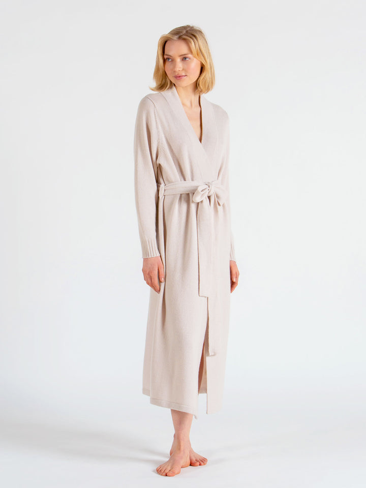 morgenkåpe i 100% kashmir fra Kashmina, comfort robe perlemor