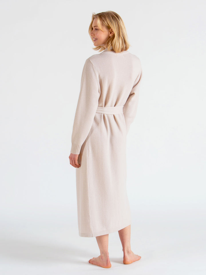 morgenkåpe i 100% kashmir fra Kashmina, comfort robe perlemor